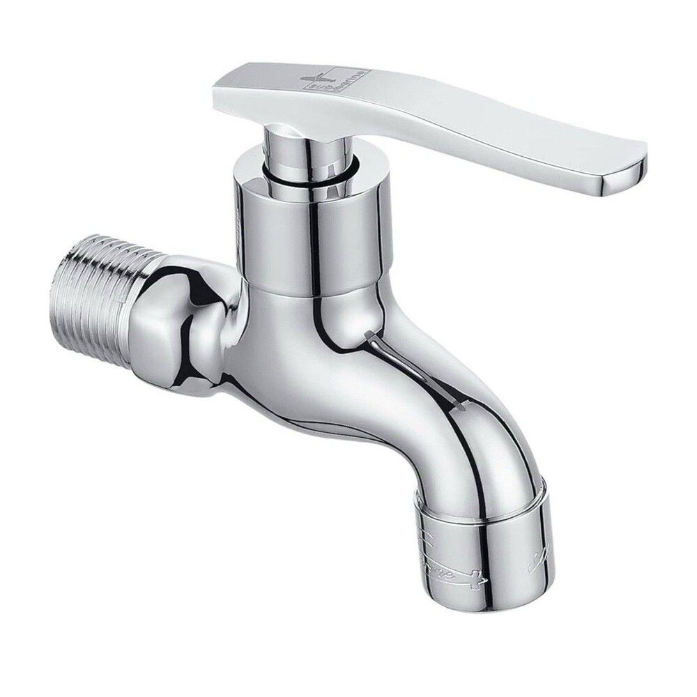 SUBMARINE Silver Brass Outdoor Faucet, G1/2 Inch Interface Silver-A